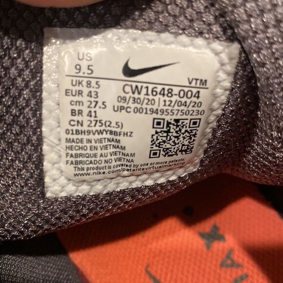 Nike Air Max Genome Mens Size 9.5 Light Bone Grey Bright Mango CW1648-004 EUC - Picture 9 of 13